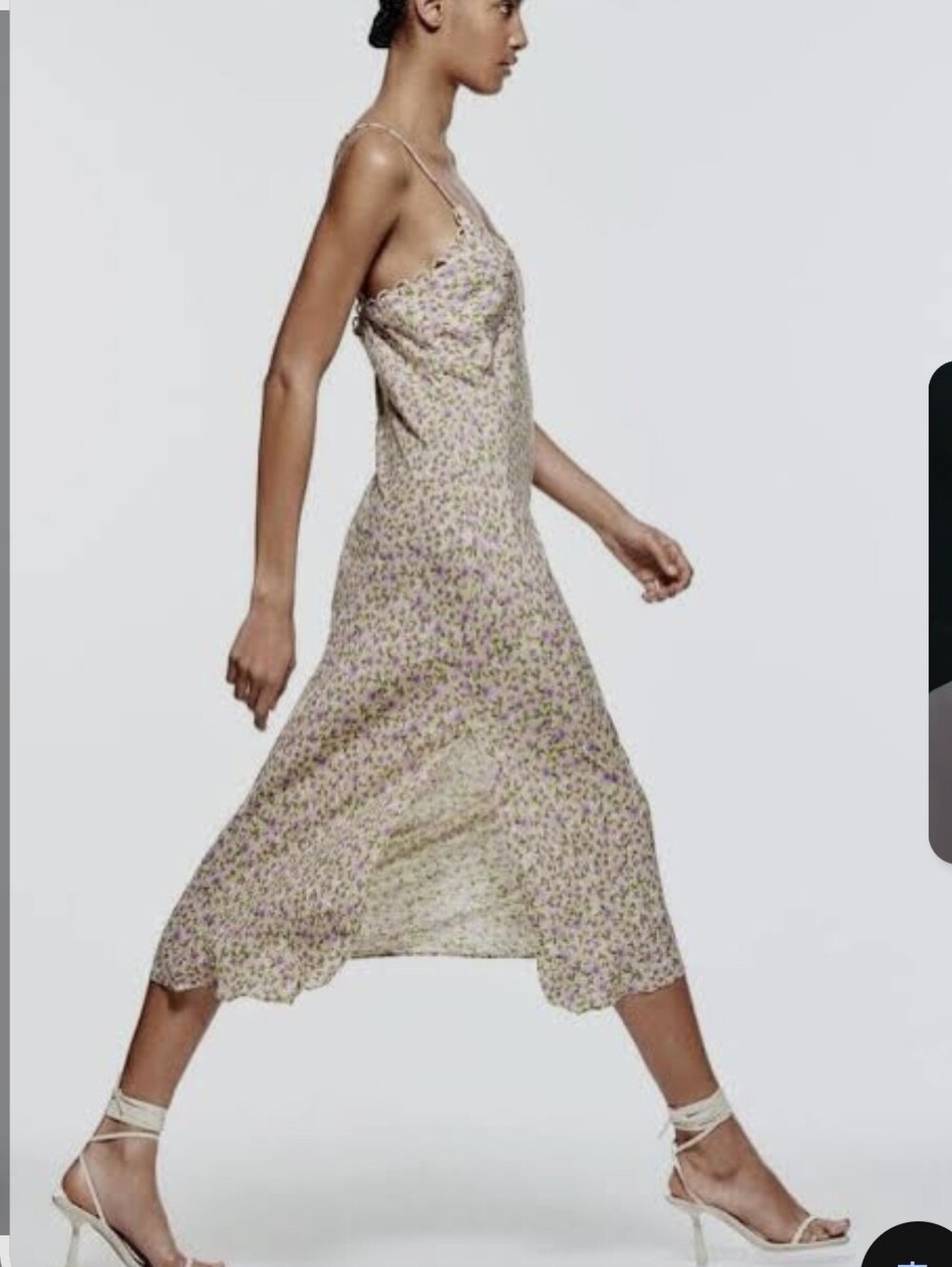 Zara Lavender Floral Midi Slip Skirt